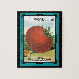 Vintage Seed Packet Label Art, Burt's Seed Tomato Jigsaw Puzzle
