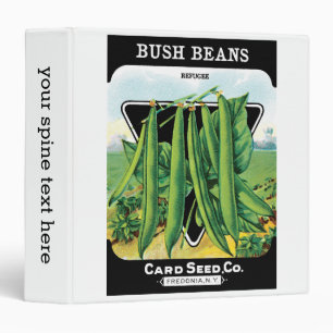 Vintage Seed Packet Label Art, Bush Bean Veggies Binder