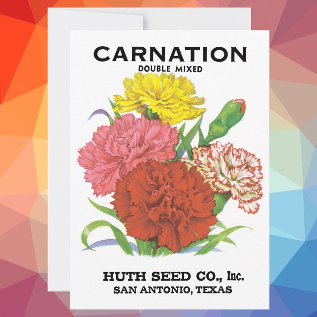 Vintage Seed Packet Label Art, Carnation Flowers (Creator Uploaded)