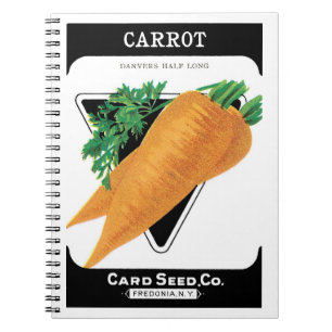 Vintage Seed Packet Label Art, Danvers Carrots Notebook