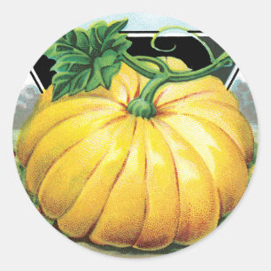 Vintage Seed Packet Label Art, Halloween Pumpkin