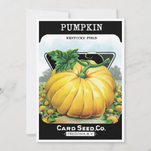 Vintage Seed Packet Label Art, Halloween Pumpkin Invitation