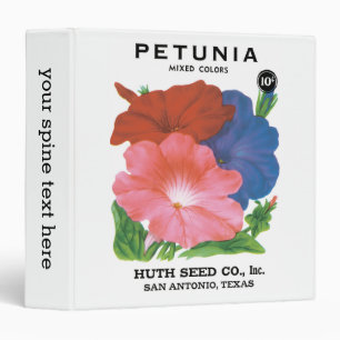 Vintage Seed Packet Label Art, Petunia Flowers Binder