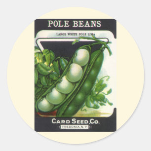 Vintage Seed Packet Label Art, Pole Lima Beans