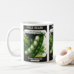 Vintage Seed Packet Label Art, Pole Lima Beans Coffee Mug