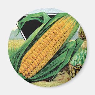 Vintage Seed Packet Label Art, Sweet Yellow Corn Magnet