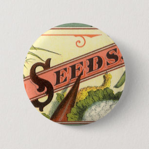 Vintage Seed Packet Label Art, Vick's Choice Seeds 2 Inch Round Button