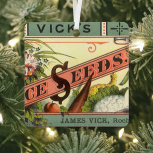 Vintage Seed Packet Label Art, Vick's Choice Seeds Metal Ornament