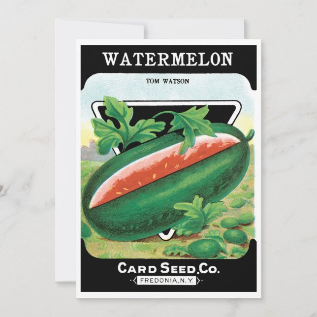 Vintage Seed Packet Label Art, Watermelons Fruit (Front)