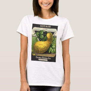 Vintage Seed Packet Label Art Yellow Summer Squash T-Shirt
