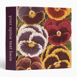 Vintage Seed Packet Labels, Garden Pansy Flowers Binder