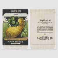Vintage Seed Packet Summer Squash and Instructions