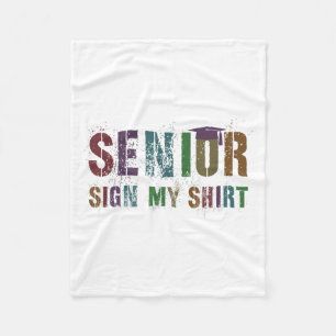 Vintage Senior Cl Of 2026 Graduates Sign My Shirt Fleece Blanket