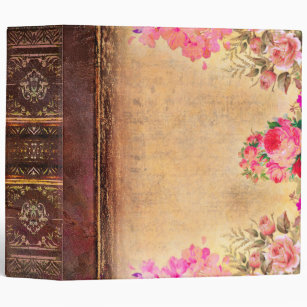 Vintage Sepia and Rose Floral Antique Book Binder