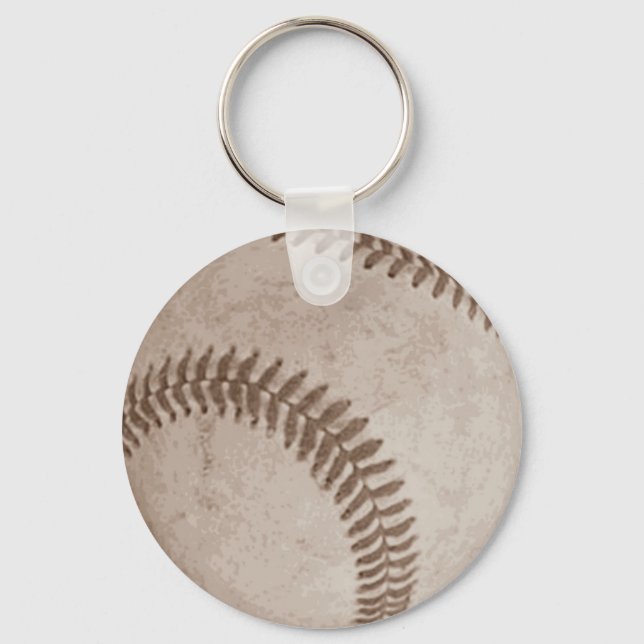 Vintage Sepia Baseball Keychain (Front)