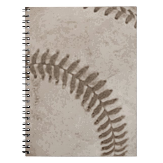 Vintage Sepia Baseball Notebook (Front)