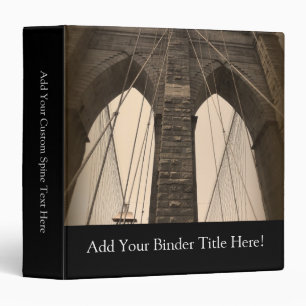 Vintage Sepia Brooklyn Bridge Binder