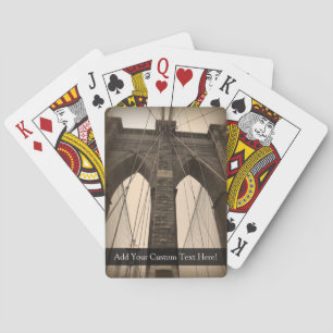 Vintage Sepia Brooklyn Bridge Playing Cards