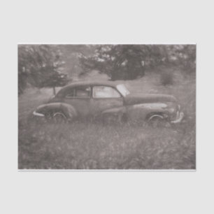 Vintage Sepia Car Antique Old Rustic Art Decoupage Tissue Paper