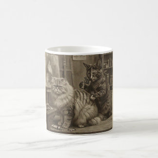 Vintage Sepia Cat Tattoo Artist – Funny Victorian Coffee Mug