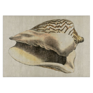 Vintage Sepia Conch Shell Cutting Board