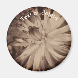 Vintage Sepia Dahlia Flower Personalized Magnet