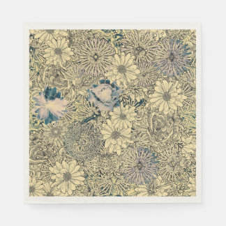 Vintage Sepia Floral Napkin