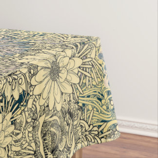 Vintage Sepia Floral Tablecloth