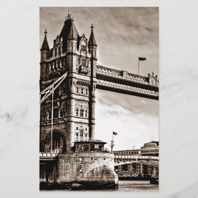 Vintage Sepia London Tower Bridge (Front)