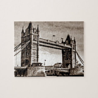 Vintage Sepia London Tower Bridge Jigsaw Puzzle