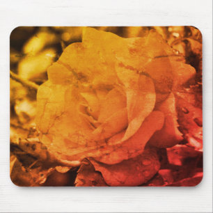 Vintage Sepia Rose Flower Mouse Pad