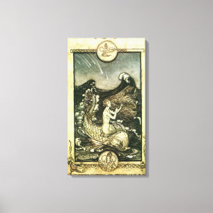 VINTAGE SEPIA TONE MERMAID OCEAN PRINT
