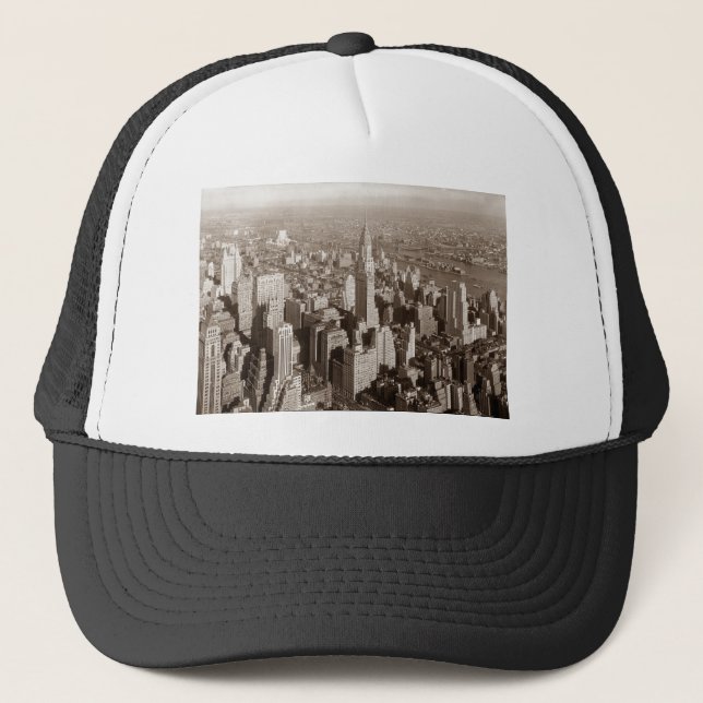 Vintage Sepia Tone New York Trucker Hat (Front)