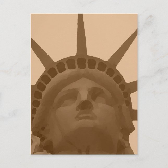 Vintage Sepia Tone Statue of Liberty Postcard (Front)