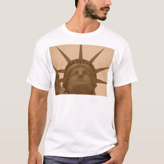 Vintage Sepia Tone Statue of Liberty T-Shirt (Front)