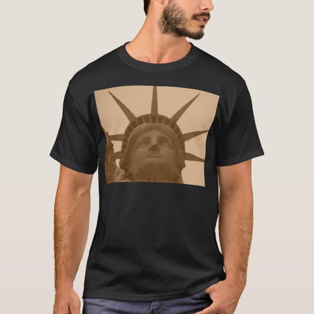 Vintage Sepia Tone Statue of Liberty T-Shirt (Front)