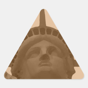 Vintage Sepia Tone Statue of Liberty Triangle Sticker