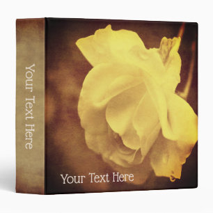 Vintage Sepia White Rose Personalized Binder