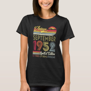 Vintage September 1952 70th Bday 70 Year Old T-Shirt