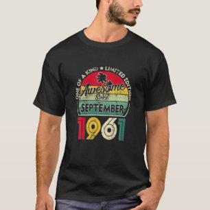 Vintage September 1961 60Th Birthday Retro 60 Year T-Shirt