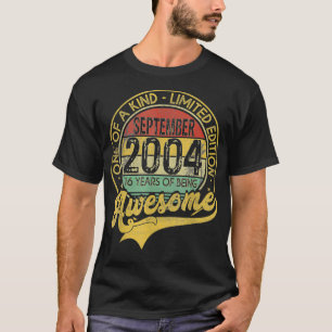 Vintage September 2004 16 Years Born In 2004 16th  T-Shirt
