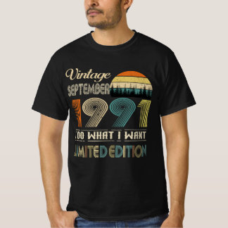 Vintage septembre 1991 T-Shirt - Style rétro