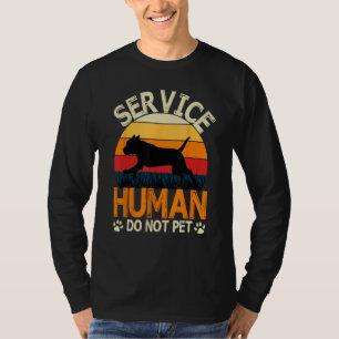 Vintage Service-Human Do Not Pet Funny PitBull Ter T-Shirt