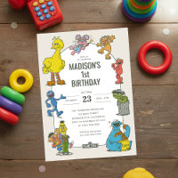 Vintage Sesame Street Characters Birthday