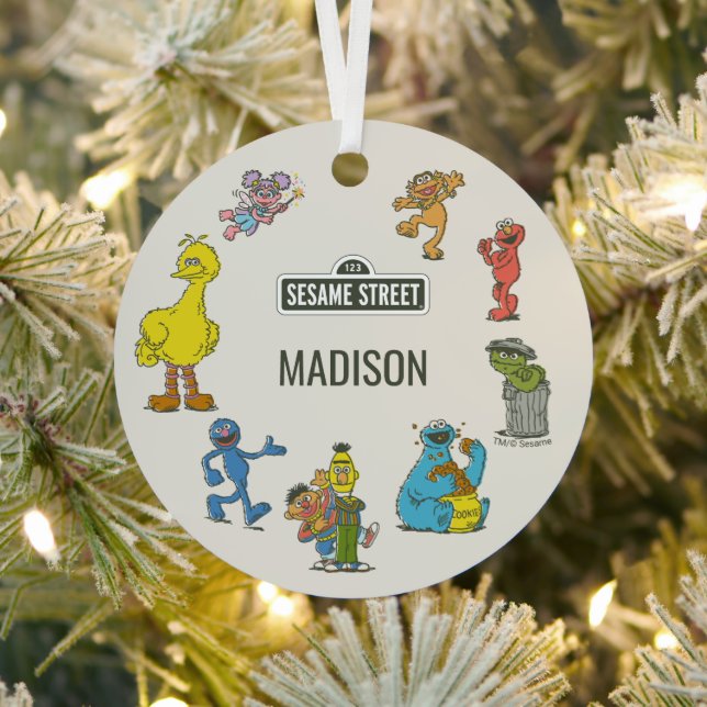 Vintage Sesame Street Characters Metal Ornament (Insitu)