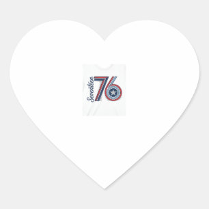 Vintage Seventeen 76 Patriotic Vector Shirt Design Heart Sticker