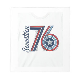 Vintage Seventeen 76 Patriotic Vector Shirt Design Notepad