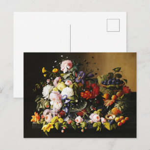 Vintage Severin Roesen Floral Fruit Still Life Postcard