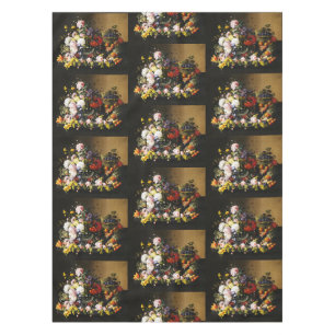 Vintage Severin Roesen Floral Fruit Still Life Tablecloth