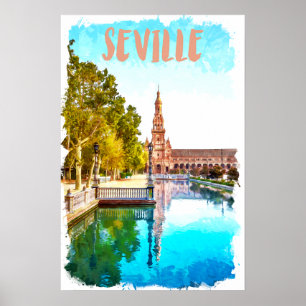 Vintage Sevilla Spain Andalucia  Poster